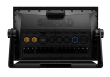 Load image into Gallery viewer, Back of Simrad and comes with mounting bracket. Ports for plug in&#39;s of wires. Good for Pontoons, skiffs, center consoles, yatchs, bay boats and more.
