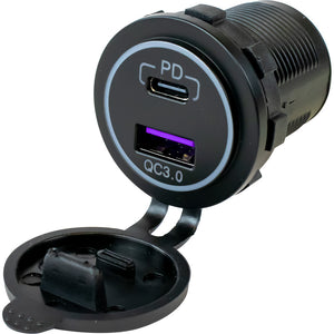 Sea-Dog USB 3.0  USB-C Power Socket w/Out Light [426510-1]
