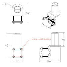 Load image into Gallery viewer, TACO ShadeFin Mini Square Tube Rail Mount [T10-4000-9]
