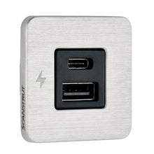 Load image into Gallery viewer, Scanstrut TILE USB-A/USB-C Interior Charging Socket - 12/24V - Stainless Steel Bezel [SC-TILE-11]
