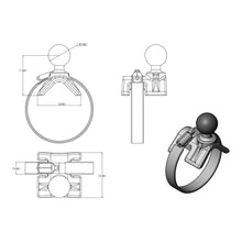 Load image into Gallery viewer, RAM Mount V-Base Rail Yoke Clamp Mount [RAM-B-108BU]

