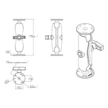 Load image into Gallery viewer, RAM Mount 1.5&quot; Ball Double Socket Arm w/2 2.5&quot; Round Bases - AMPs Pattern [RAM-101U]
