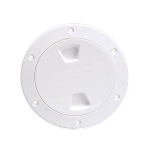 Beckson 4" Smooth Center Screw-Out Deck Plate - White [DP40-W]