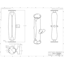 Load image into Gallery viewer, RAM Mount Ball Mount w/Long Double Socket Arm &amp; 2-2.5&quot; Round Bases w/AMPs Pattern [RAM-101U-D]
