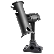 Load image into Gallery viewer, RAM Mount RAM Tube Jr. Fishing Rod Holder, Standard 6&quot; Length Post Spline &amp; Combo Bulkhead/Flat Surface Base w/Plunger [RAP-390-BMPU]
