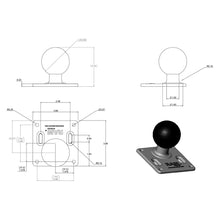 Load image into Gallery viewer, RAM Mount 75mm x 75mm VESA 3.625&quot; Plate w/2.25&quot; D Size Ball [RAM-D-2461U]
