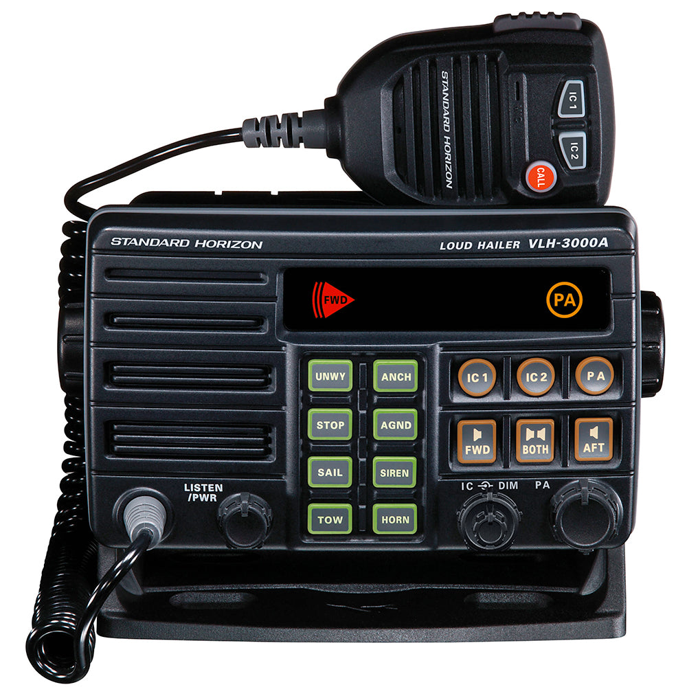 Standard Horizon VLH-3000A 30W Dual Zone PA/Loud Hailer/Fog w/Listen Back & 2 Optional Intercom Stations [VLH-3000A]