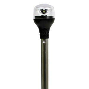 Attwood LightArmor Plug-In All-Around Light - 20" Aluminum Pole - Black Horizontal Composite Base w/Adapter [5550-PA20-7]