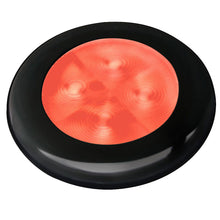 Load image into Gallery viewer, Hella Marine Slim Line LED &#39;Enhanced Brightness&#39; Round Courtesy Lamp - Red LED - Black Plastic Bezel - 12V [980507251]
