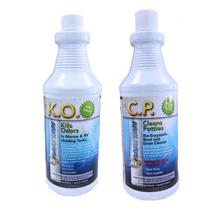 Raritan Potty Pack w/K.O. Kills Odors  C.P. Cleans Potties - 1 of Each - 32oz Bottles [1PPOT]