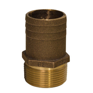 GROCO 1" NPT x 1-1/4" Bronze Full Flow Pipe to Hose Straight Fitting [FF-1000]
