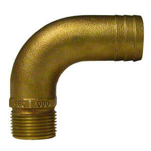 GROCO 1" NPT x 1-1/8" ID Bronze Full Flow 90 Elbow Pipe to Hose Fitting [FFC-1125]