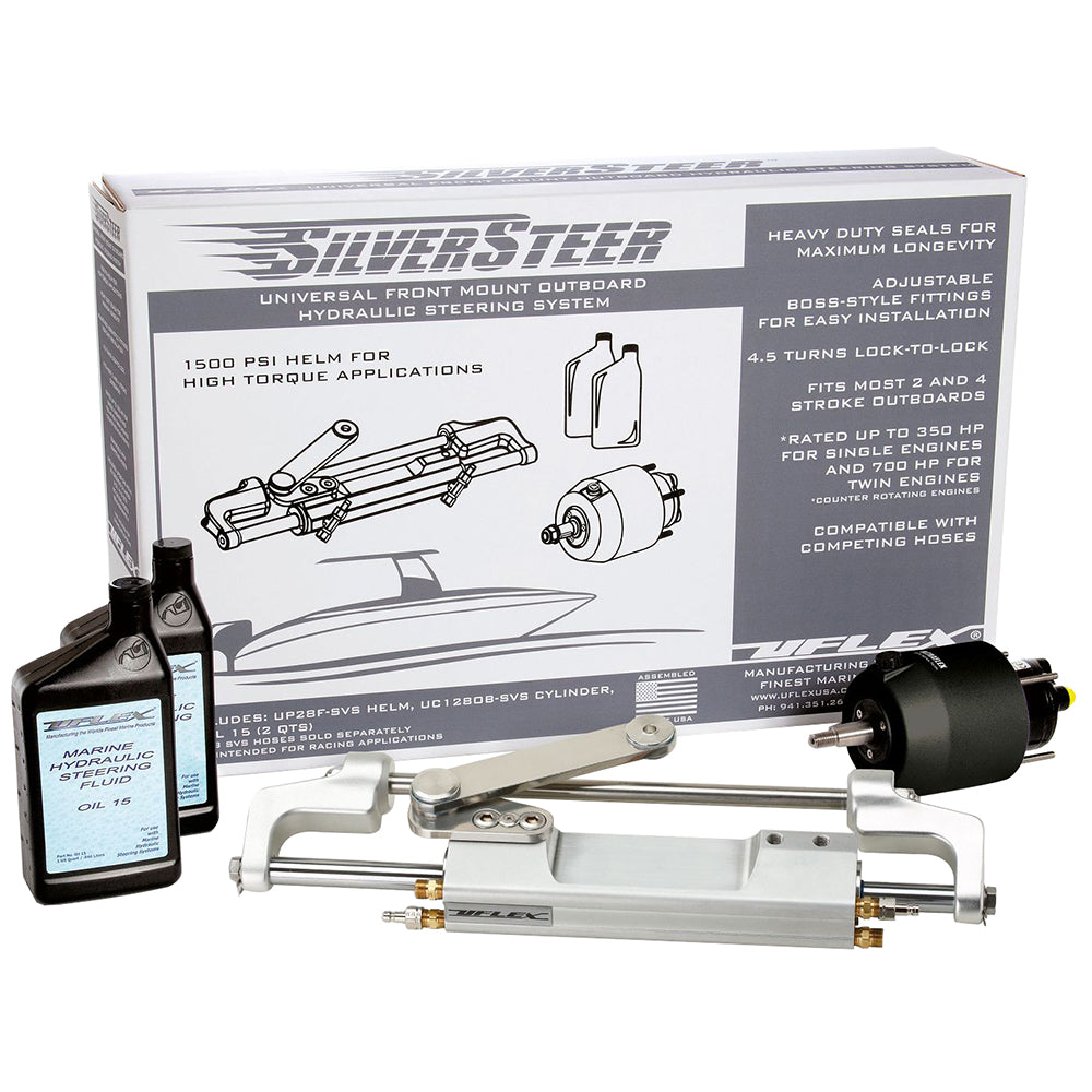 Uflex SilverSteer Front Mount Outboard Hydraulic Steering System w/ UC130-SVS-1 Cylinder [SILVERSTEERXP1]