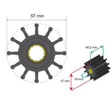 Load image into Gallery viewer, Albin Group Premium Impeller Kit 57 x 16 x 48.2mm - 12 Blade - Spline Insert [06-01-014]
