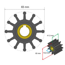 Load image into Gallery viewer, Albin Group Premium Impeller Kit 65 x 15.8 x 41.5mm - 12 Blade - Key Insert [06-01-018]
