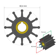 Load image into Gallery viewer, Albin Group Premium Impeller Kit 82.4 x 20 x 73.4mm - 12 Blade - Key Insert [06-02-025]

