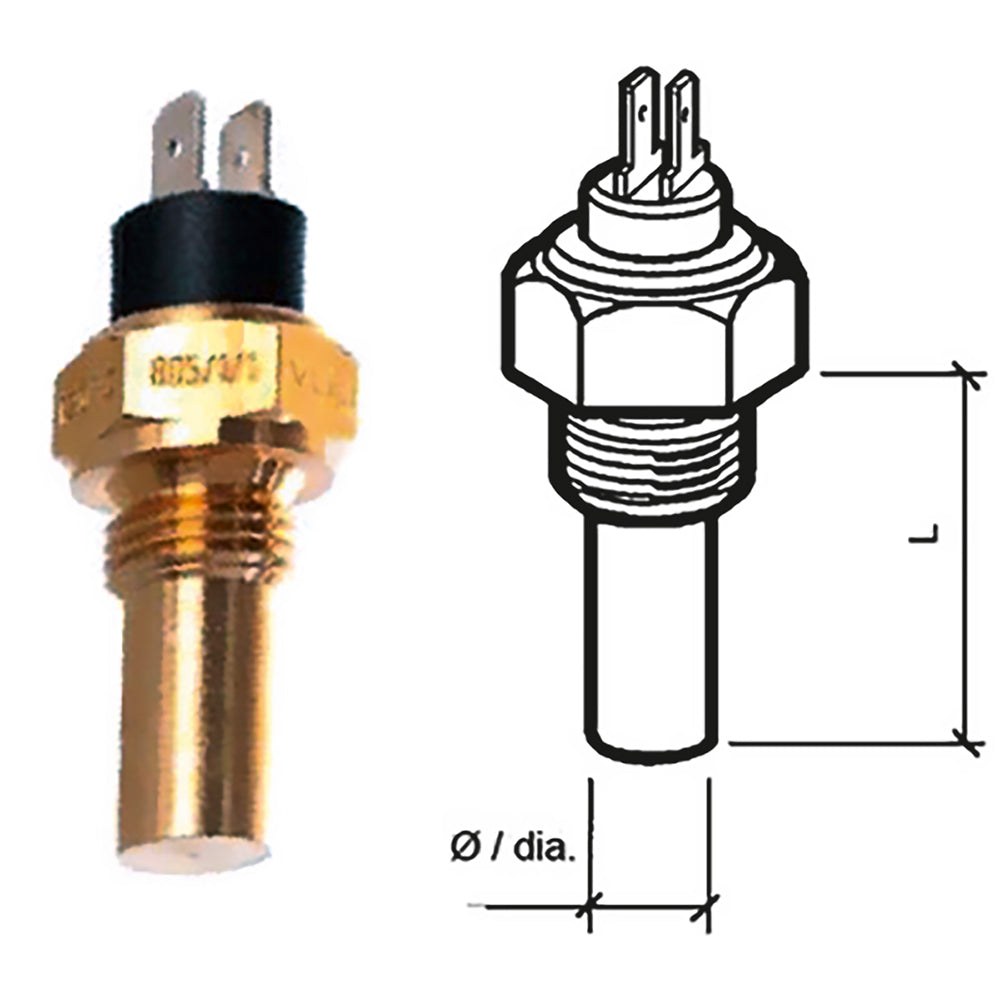 Veratron Engine Oil Temperature Sensor - Dual Pole, Spade Term - 50-150C/120-300F - 6/24V - M14 x 1.5 Thread [323-805-003-001N]
