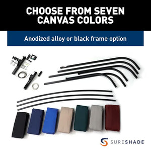 SureShade Power Bimini - Clear Anodized Frame - Black Fabric [2020000297]