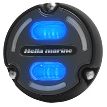 Load image into Gallery viewer, Hella Marine Apelo A2 Blue White Underwater Light - 3000 Lumens - Black Housing - Charcoal Lens w/Edge Light [016147-001]
