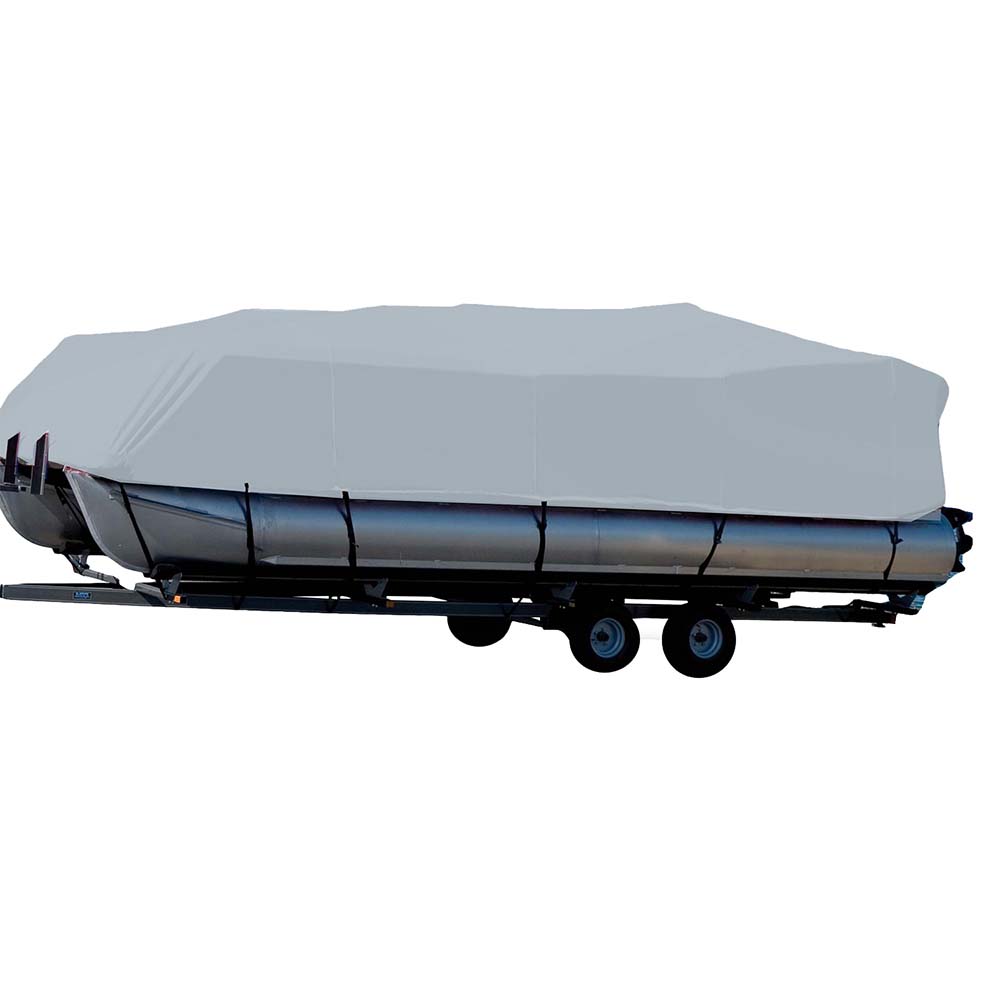 Carver Sun-DURA Styled-to-Fit Boat Cover f/16.5 Pontoons w/Bimini Top  Rails - Grey [77516S-11]