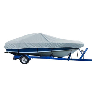 Carver Sun-DURA Styled-to-Fit Boat Cover f/20.5 V-Hull Low Profile Cuddy Cabin Boats w/Windshield  Rails - Grey [77720S-11]