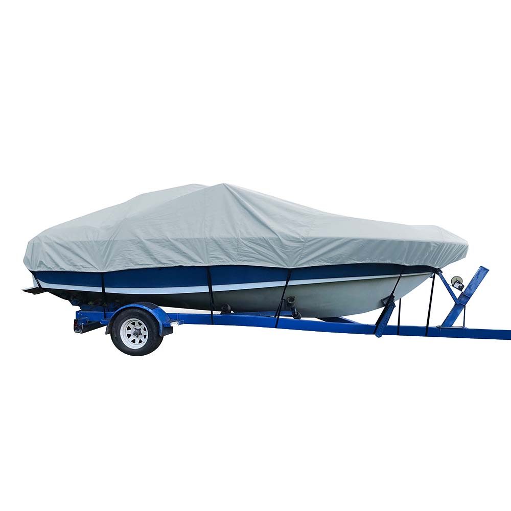 Carver Sun-DURA Styled-to-Fit Boat Cover f/20.5 V-Hull Low Profile Cuddy Cabin Boats w/Windshield  Rails - Grey [77720S-11]