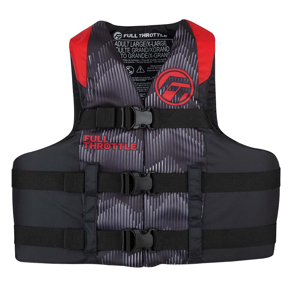 Full Throttle Adult Nylon Life Jacket - S/M - Red/Black [112200-100-030-22]