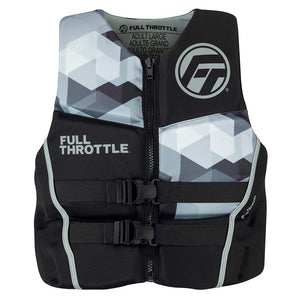 Full Throttle Mens Rapid-Dry Flex-Back Life Jacket - 2XL - Black/Grey [142500-701-060-22]
