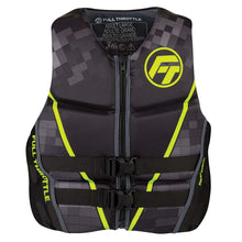 Load image into Gallery viewer, Full Throttle Mens Rapid-Dry Flex-Back Life Jacket - XL - Black/Green [142500-400-050-22]
