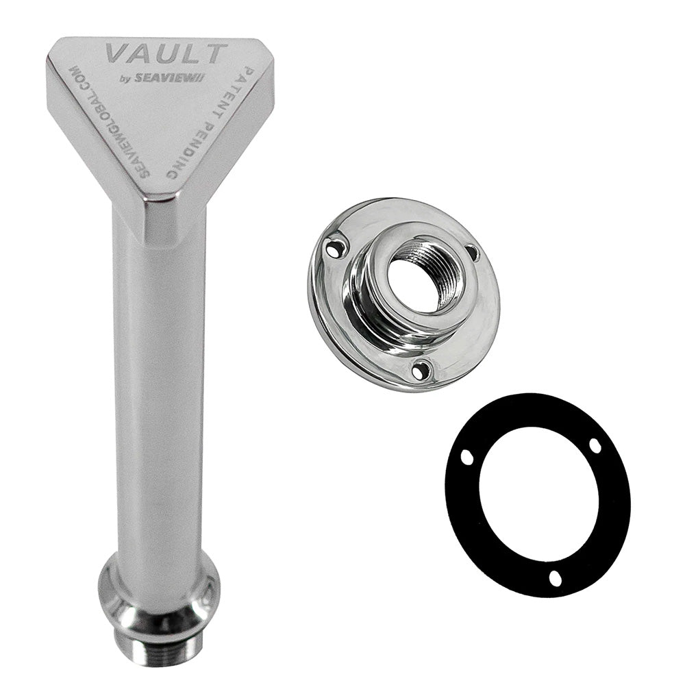 Seaview Polished Stainless Steel Vault Pro - Center Drain Plug  Garboard Assembly [SV102VCPSS]