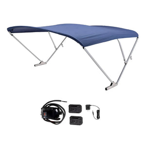 SureShade Battery Powered Bimini - Clear Anodized Frame  Navy Fabric [2021133094]