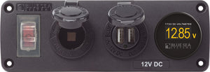 PANEL ACC H2O USB  SCKT & VMETER