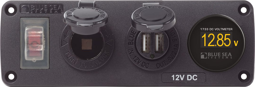 PANEL ACC H2O USB  SCKT & VMETER