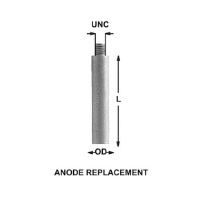 PENCIL ANODES CME 0 Z (5/16 UNC X 3