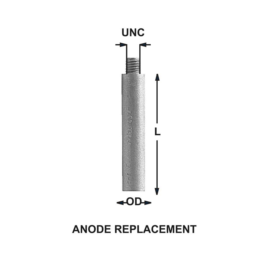 PENCIL ANODES CME 0 Z (5/16 UNC X 3
