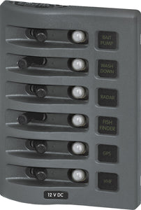 PANEL WD 12VDC CLB 6POS GRAY