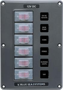 PANEL SWITCH H2O CB 6POS GRAY
