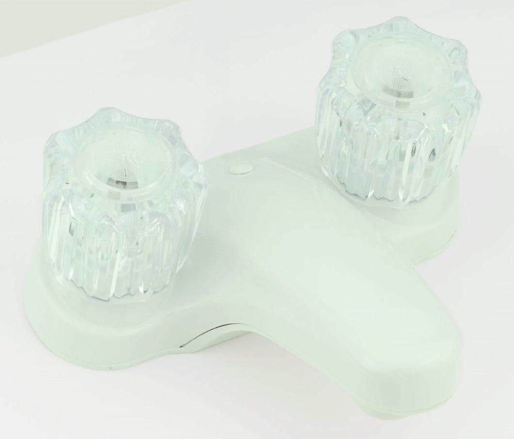 4'  LAV W/ CRY HDLS WHITE