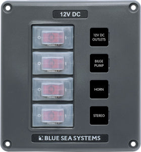 PANEL SWITCH H2O CB 4POS GRAY