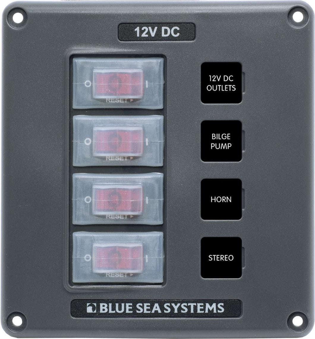 PANEL SWITCH H2O CB 4POS GRAY
