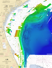Load image into Gallery viewer, CMOR MAPPING SOUTH ATLANTIC (PREVIOUSLY NORTH FLORIDA, GEORGIA, AND SOUTH CAROLINA V2) 3D RELIEF SHADING CMOR CARD for Simrad, Lowrance, B&amp;G, Mercury Vessel View
