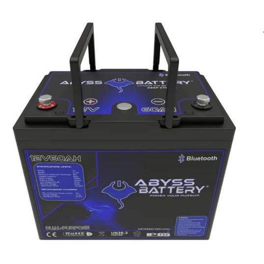 ABYSS 12V 60AH Dual Purpose Lithium Marine Battery | AB-12V60-BT  *DROP-SHIP ITEM. 3 UNIT MINIMUM FOR FREE FREIGHT.