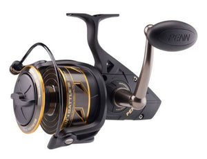 The Penn Battle lll 10000 Saltwater Spinning Reel has a max Drag of 40lb | 18.1kg Drag Style is a Front Drag with  Gear Ratios of 4.2:1 Line retrieval Speed	43" | 109 cm per turn. Made of Anodized Aluminum  With a line capcity - Mono yds/ lbs 395/30 330/40 230/50 Maximum line capacity - Braided	770/50 710/65 490/80 Featuring a Retrieve Dual-Position Test / Yards	50 Pounds/230 Yards. One year warranty.  Weighting 39 Ounces