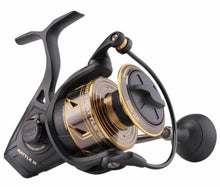 Load image into Gallery viewer, The Penn battle lll 6000 Spinning reel is a great reel that can catch any fish any where. Great for drifting, trolling, casting, anchoring, jigging, bottom fishing and more. Ideal for catching big fish on bridges, docks, piers, surf, beach, jetties, flats, nearshore, offshore and more. This light weight reel can be used for hours without causing you to get tired out because of it lightweight.  Great reel for beginner and pro anglers at an affordable price with fast free 1-3 tracked shipping.
