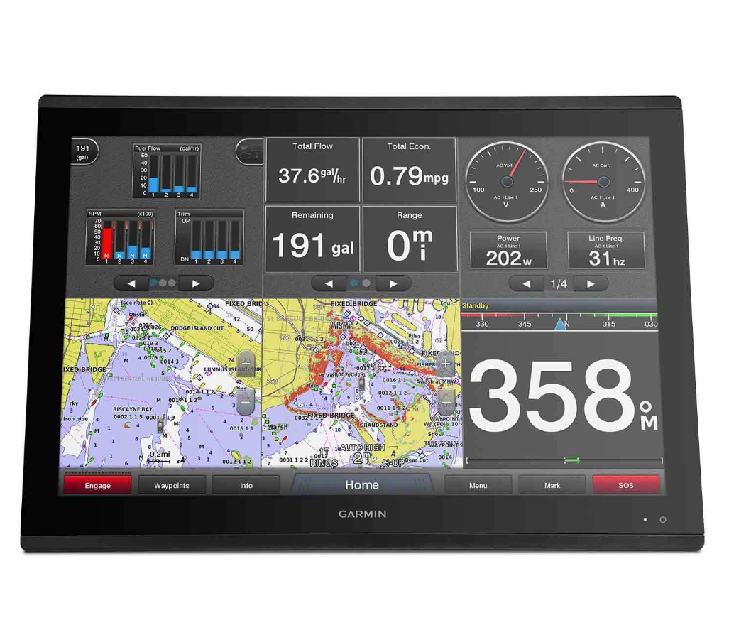 GARMIN GPSMAP 8624 Multifunction Display with BlueChart g3 Charts