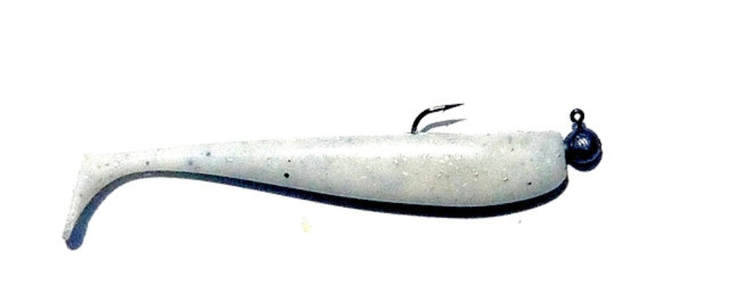 Anthony's Ocean Were On Series Prerigged 4 in White Scented Paddle tail Lure w/ 1/8 or 1/4 oz jig head 3 Pack
