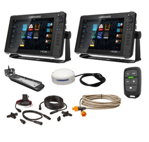 LOWRANCE HDS LIVE BUNDLE - 2 -12" DISPLAYS, AI 3-IN-1 T/M TRANSDUCER, POINT 1 GPS, LR-1 REMOTE & CABLING