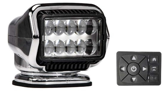 GOLIGHT STRYKER ST SERIES PERMANENT MOUNT CHROME 12V LED W/HARD WIRED DASH MOUNT REMOTE